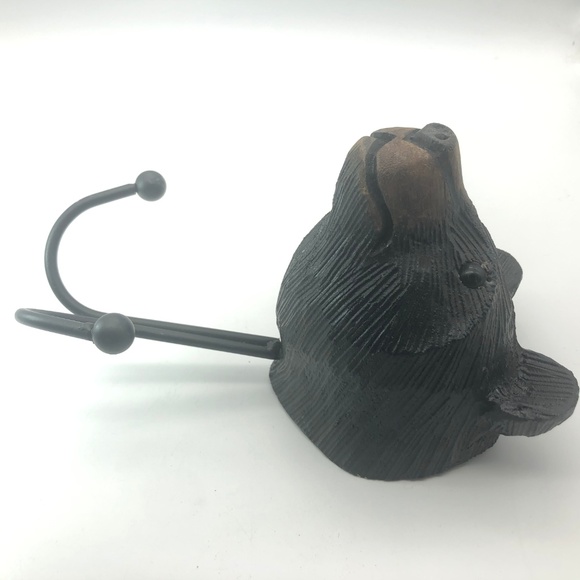 Wood Bear Head Coat Hanger Lodge Rustic Cabin - Picture 4 of 6